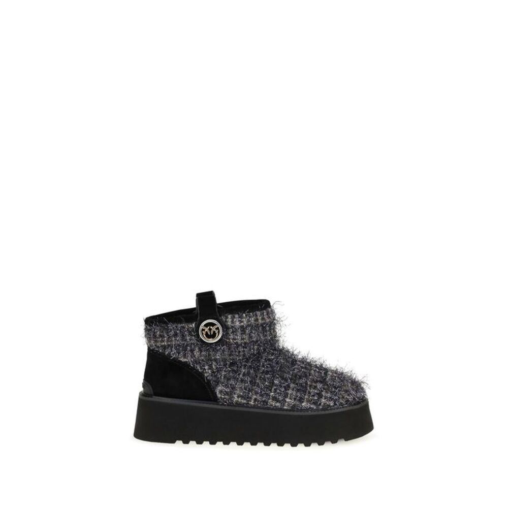 PINKO Black Fabric Ankle Women's Boots